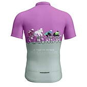 cheap Men's Jerseys-Men's Cycling Jersey Funny Short Sleeve Bike Jersey Top with 3 Rear Pockets Mountain Bike MTB Road Bike Cycling Quick Dry Reflective Strips Back Pocket Moisture Wicking Sports Pink Blue Green