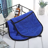 abordables Vêtements &amp; accessoires-Chien Chat Serviette de bain Peignoir sec pour chien Mode Le style mignon Respirable Doux Lavable Confortable Extérieur Intérieur Casual Quotidien Bleu Vêtements pour chiens for Bichon Frisé Caniche