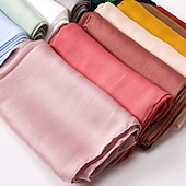 abordables Écharpes-musulman écharpe froissé châle femmes abaya solide hijab ramadan hijabs pour femme abayas robe turban instantané écharpe