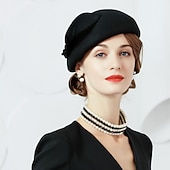 お買い得  パーティーハット-ファッション エレガント ウール100％ 帽子 ととも​​に リボン / カスケーディングラッフル 1個 パーティー／フォーマル / カジュアル / メルボルンカップ かぶと