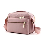 billige Crossbody-vesker-Dame Crossbodyvesker Nylon Daglig Helfarge Svart Rosa Blå