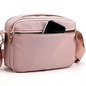 billige Crossbody-vesker-Dame Crossbodyvesker Nylon Daglig Helfarge Svart Rosa Blå