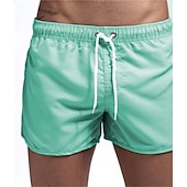 cheap Men&#039;s Swimming Shorts-Men&#039;s Board Shorts Swim Shorts Swim Trunks Elastic Waist Solid Color Quick Dry Short Daily Gym Bathing Chic &amp; Modern Casual / Sporty Black White Micro-elastic