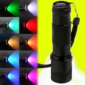 abordables Linternas-linterna led linterna de mano de emergencia 10 colores para acampar al aire libre