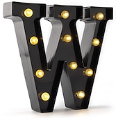 economico Luci decorative-luci a led per alfabeto e marquee arabe, lettere nere alimentate a batteria led per eventi, matrimoni, feste, compleanni, casa, bar, nuovo design, nero fresco