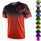 economico Maglie da uomo-Per uomo Manica corta Maglia in discesa Gradiente Lupo Bicicletta Superiore Ciclismo da montagna Cicismo su strada Verde foresta Nero Verde Elastene Poliestere Traspirante Asciugatura rapida