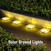 economico Luci paesaggistiche-Luci solari per pavimentazione in mattoni 2 pezzi per esterni a led cubetti di ghiaccio luce paesaggistica impermeabile per piastrelle da pavimento per giardino patio passaggio stagno decorazione