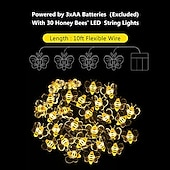 Недорогие Питание от батареек-уличные пчелиные гирлянды 3 м 30 светодиодов садовые праздничные украшения огни на батарейках свадьба сад газон цветы домашний декор патио