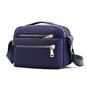 billige Crossbody-vesker-Dame Crossbodyvesker Nylon Daglig Helfarge Svart Rosa Blå