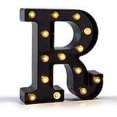 economico Luci decorative-luci a led per alfabeto e marquee arabe, lettere nere alimentate a batteria led per eventi, matrimoni, feste, compleanni, casa, bar, nuovo design, nero fresco