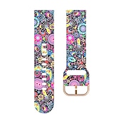 baratos Pulseiras de relógio Fitbit-Pulseira de Smartwatch Compatível com Fitbit Versa 2 / Versa Lite / Versa SE / Versa Silicone Relógio inteligente Alça Impermeável Ajustável Respirável Estampado Floral Substituição Pulseira