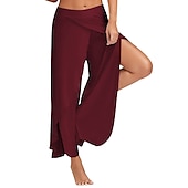 abordables jambe large et taille haute-femme jupe-culotte jambe large pantalon chino volants superposé extensible taille moyenne basique décontracté / sportif décontracté quotidien noir blanc s m été printemps&amp;amp; automne