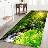 baratos tapetes para sala e quarto-Linda paisagem madeiras tecido de flanela impresso colchão de entrada para casa colchão colchão de banheiro colchão