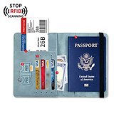 cheap Card Holders &amp; Cases-Rfid Passport Bag Pu Leather Multi-function Can Put Sim Card Id Bag Leather Case Passport Holder