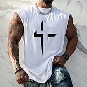 Men's Unisex Graphic Prints Cross T Shirt Casual Style Classic Style Cap Sleeve T shirt Crew Neck Shirt Sports Casual Big and Tall Outdoor Street Holiday Black White Navy Blue Summer Clothing Apparel4
