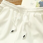 お買い得  カジュアルショートパンツ-男性用 クラシック ファッション 活発的 ショーツ ドローストリング ポケット 弾性巾着デザイン ショート パンツ スポーツ・アウトドア カジュアル マイクロエラスティック 純色 履き心地よい 高通気性 ミディアムウエスト ホワイト ブラック ブルー グレー ルビーレッド M L XL XXL 3XL