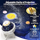 economico luci del proiettore della galassia stella-planetario proiettore luci galassia proiezione 7 in 1 con 360 nebulosa rotante luna notte lampada pianeta aurora per camera da letto soffitto sala giochi party bar