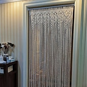 levne Záclony makrame a řetězce-boho dveřní záclonová tyč kapsa drapérie farma květina do koupelny hotel kuchyně obývací pokoj okenní závěs, dveře kuratin, dívčí ložnice kaskáda