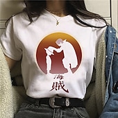 cheap Cartoon &amp; Movie Character Graphic-One Piece Monkey D. Luffy Roronoa Zoro T-shirt Anime Cartoon Anime Harajuku Graphic Kawaii For Couple&#039;s Men&#039;s Women&#039;s Adults&#039; Back To School Hot Stamping