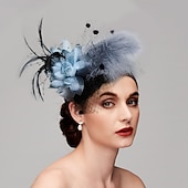 billige Coiffer-Fjær  nett fascinatorer  hodeplagg med blomster 1PC høst bryllup  spesiell anledning  dames dag hodepryd å imponere Fascinatorer Kappløpsdag kjole