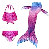 olcso Lányok jelmezei-Sellő Ariel Mermaid Tails Fürdőruha Bikini Hableány Szabadság for Lány Gyermek Álarcos mulatság