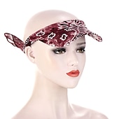 cheap Hats-Women Bandana Scarf Cap Sunscreen Hedging Cap Printed Brim Baseball Cap Colorful Sunshade Hooded Scarf Headpiece Headscarf Baseball Hat