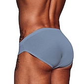 cheap Men&#039;s Briefs Underwear-Men&#039;s 1pack Basic Panties Briefs Print Cotton Antibacterial Leak Proof Pure Color Mid Waist Black White