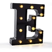economico Luci decorative-luci a led per alfabeto e marquee arabe, lettere nere alimentate a batteria led per eventi, matrimoni, feste, compleanni, casa, bar, nuovo design, nero fresco