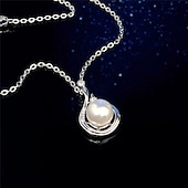 abordables Colliers-Collier Perle Imitation Perle Zircon Femme Mode simple Classique Adorable Mariage Forme Géométrique Colliers Tendance Pour Soirée Cadeau