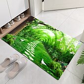baratos tapetes para sala e quarto-Linda paisagem madeiras tecido de flanela impresso colchão de entrada para casa colchão colchão de banheiro colchão