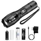 preiswerte Taschenlampen-LED-Taschenlampe ultrahelle Taschenlampe l2 / v6 Campinglicht 5 Schaltmodi wasserdichtes zoombares Fahrradlicht Verwendung 18650 Batterie