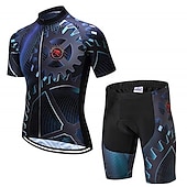 preiswerte Herrenbekleidungs-Sets-21Grams Herren Radtrikot mit Radhose fahrradbekleidung set Kurzarm MTB Mountain Rennrad Grün Schwarz Grau Ausrüstung Fahhrad Sportkleidung 3D-Pad Atmungsaktiv Rasche Trocknung