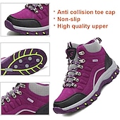cheap Women&#039;s Sneakers-Women&#039;s Waterproof Purple Hiking Boots with Lace-Up Closure and Cushioned Sole - Ideal for Outdoor Adventures