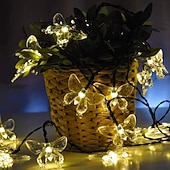 billige LED-stringlys-utendørs solstreng lys ledet streng lys 5m 20 leds varm hvit flerfarget bryllup utendørs aktivitet fest ferie uteplass hage bryllup dekorasjon 2 v led sol hage lys