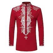 preiswerte afrozentrische Mode-Herren Hemd Moderne afrikanische Outfits Afrikanischer Druck Dashiki Maskerade Erwachsene Hemd Party
