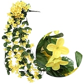 preiswerte Künstliche Pflanzen &amp; Blumen-Lebendiger künstlicher hängender Orchideenstrauß, Simulationsblumenrebe, violette hängende Blumenrebe, Wandbehang, Orchideen-Hängekorb, Blumenbalkon, Heimdekoration, Blumenwand für Hochzeit, Gartendekoration
