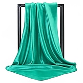 billige skjerf-1 stk 90*90cm ensfarger halsduk hijab skjerf for kvinner silke sateng pannebånd hår skjerf kvinnelige firkantede sjal hodeskjerf for damer
