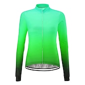 abordables Maillots pour femmes-Femme Maillot Velo Cyclisme manche longue Cyclisme Maillot Top avec 3 poches arrière VTT Vélo tout terrain Vélo Route Résistant aux UV Respirable Séchage rapide Poche arrière Jaune Rose Bleu Roi