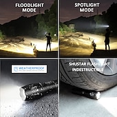 preiswerte Taschenlampen-LED-Taschenlampe ultrahelle Taschenlampe l2 / v6 Campinglicht 5 Schaltmodi wasserdichtes zoombares Fahrradlicht Verwendung 18650 Batterie