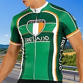 abordables Maillots pour hommes-Homme Maillot Velo Cyclisme Manche Courte Cyclisme Maillot Top avec 3 poches arrière VTT Vélo tout terrain Vélo Route Respirable Séchage rapide Evacuation de l&#039;humidité Poche arrière Gris foncé Vert
