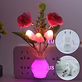 baratos plug-in luz noturna-plug in led luz noturna automática crepúsculo ao amanhecer sensor lâmpada de economia de energia sonho luz noturna rosa flor cogumelo luzes noturnas para quarto banheiro sala cozinha corredor