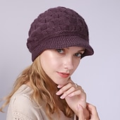 preiswerte Hüte-warme Strickmütze Winterfrauen solide Mütze Outdoor winddichter Gehörschutz Skifahren Wandern Mädchen Mützen
