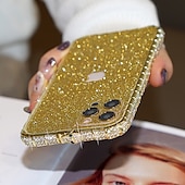 abordables Carcasas iPhone-teléfono Funda Para iPhone 14 13 12 11 Pro Max Mini X XR XS Max 8 7 Plus Funda Trasera Marco Antigolpes para mujer niña Brillo ostentoso brillante Antigolpes TPU Brillante Metal