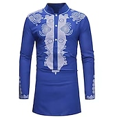 preiswerte afrozentrische Mode-Herren Hemd Moderne afrikanische Outfits Afrikanischer Druck Dashiki Maskerade Erwachsene Hemd Party