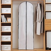 cheap Garment Bag &amp; Cover-Clothes Dust Cover Garment Bag for Suit Dress Jacket Coat, Dustproof Breathable Protector for Travel, Wedding Dress Bridal Gown Long Storage Bag, Thickened Cover