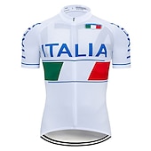 abordables Maillots pour hommes-21Grams Homme Maillot Velo Cyclisme Manche Courte Cyclisme Maillot Top avec 3 poches arrière VTT Vélo tout terrain Vélo Route Résistant aux UV Respirable Séchage rapide Poche arrière Blanche Rouge