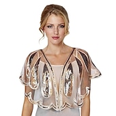 billige bryllup gjesteomslag-1920-talls Gatsby Glitter Bolero Kvinne Wrap Sjaler Vintage Ermløs Paillettes Wraps Med Pailletter Til Fest Bryllupsgjester Vår Sommer Høst kle deg å imponere