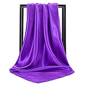 billige skjerf-1 stk 90*90cm ensfarger halsduk hijab skjerf for kvinner silke sateng pannebånd hår skjerf kvinnelige firkantede sjal hodeskjerf for damer