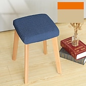 cheap Dining Chair Cover-Stretch Square Bar Stool Chair Covers Seat Slipcover for Dining Hotel Bar Elastic Grey Green Plain Solid Soft Durable Washable