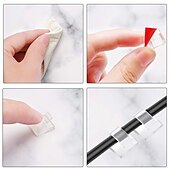 economico Accessori Illuminazione-clip per cavi trasparenti 50/100 pezzi con clip per cavi adesive stcikers mini clip per cavi per esterni con robusti ganci autoadesivi clip per luce fermacavi per la decorazione gestione del cavo